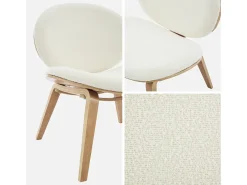 Sillón de madera curvada y borreguito roble