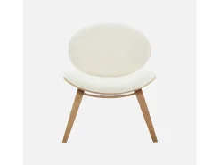 Sillón de madera curvada y borreguito roble