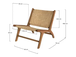 Sillón de madera de teca y ratán natural - Kilka