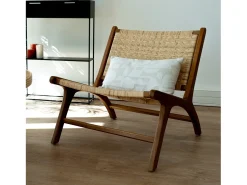Sillón de madera de teca y ratán natural - Kilka