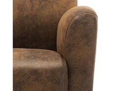 Sillón de piel de ante artificial marrón