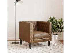 Sillón de piel de ante sintético marrón