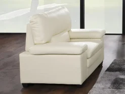 Sillón de piel de búfalo marfil atemporal MIMAS II