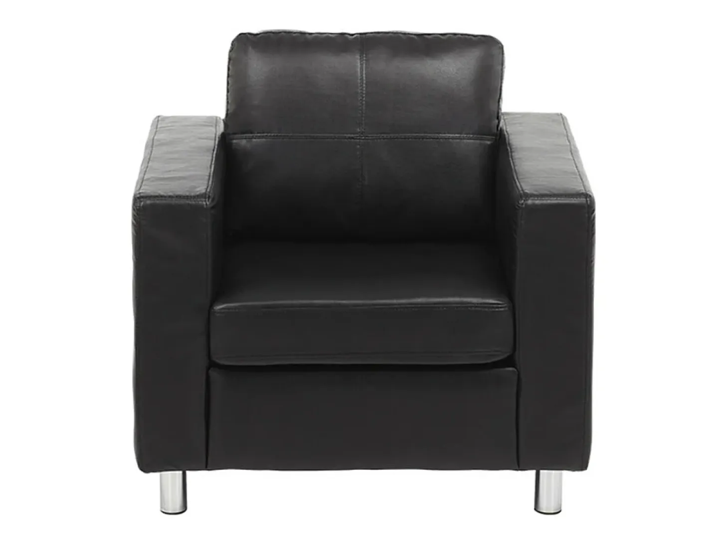 Sillón de piel sintética en color negro Largo 84 cm ACKLEY