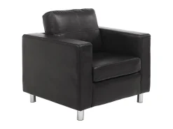 Sillón de piel sintética en color negro Largo 84 cm ACKLEY