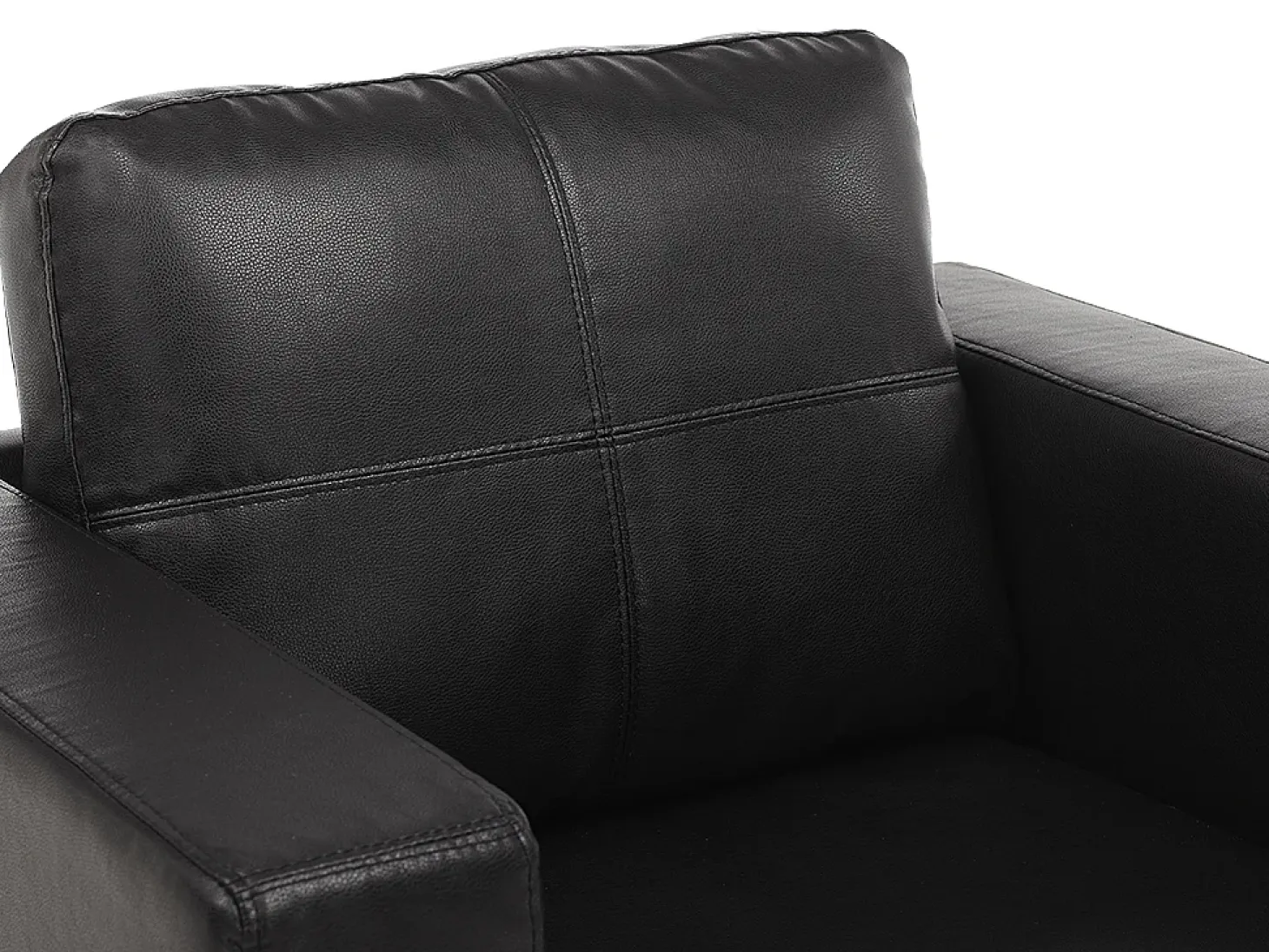 Sillón de piel sintética en color negro Largo 84 cm ACKLEY