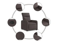 Sillón de relax | Silla | Sillón reclinable eléctrico tela marrón oscuro SHL3804