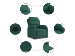 Sillón de relax | Silla | Sillón reclinable de tela verde oscuro SHL4912