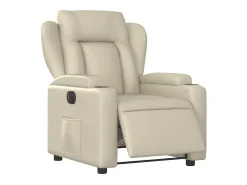 Sillón de relax | Silla | Sillón reclinable eléctrico de cuero sintético crema SHL3070