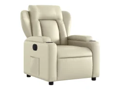Sillón de relax | Silla | Sillón reclinable eléctrico de cuero sintético crema SHL3070