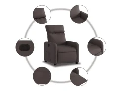 Sillón de relax | Silla | Sillón reclinable de tela marrón oscuro SHL6057