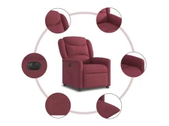 Sillón de relax | Silla | Sillón reclinable eléctrico tela rojo tinto SHL3261