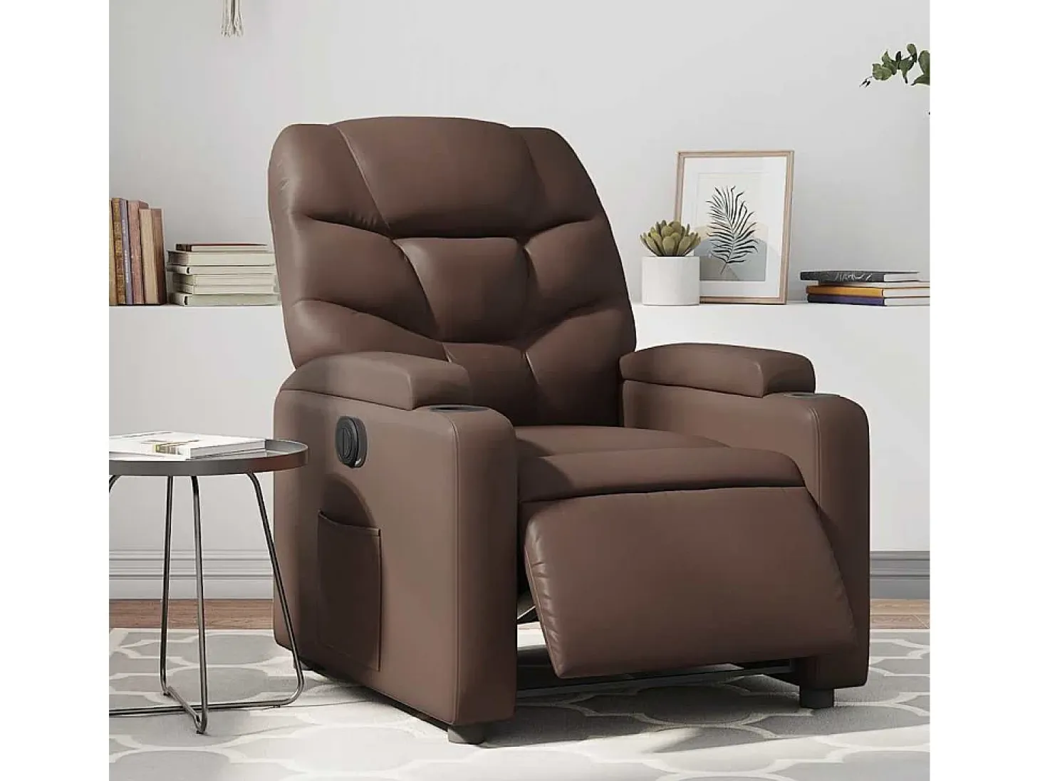 Sillón de relax | Silla | Sillón reclinable eléctrico de cuero sintético marrón SHL2013