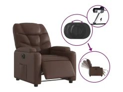 Sillón de relax | Silla | Sillón reclinable eléctrico de cuero sintético marrón SHL2013