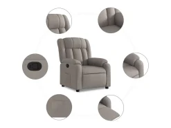 Sillón de relax | Silla | Sillón reclinable de tela gris taupe SHL8517