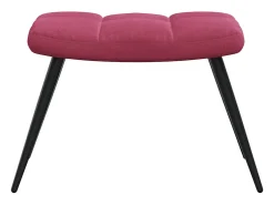 Sillón de relax | Silla de relax con taburete terciopelo rojo tinto SHL3204