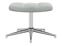 Sillón de relax | Silla de relax con taburete terciopelo gris claro SHL7490