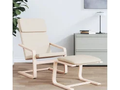 Sillón de relax | Silla de relax de tela color crema SHL4698