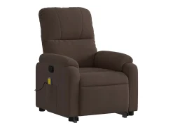 Sillón de relax | Sillón reclinable de masaje elevable tela de microfibra marrón SHL5787