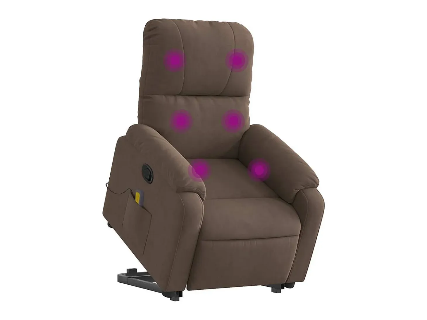 Sillón de relax | Sillón reclinable de masaje elevable tela de microfibra marrón SHL5787