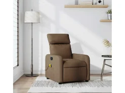 Sillón de relax | Sillón reclinable con masaje de tela marrón SHL7233