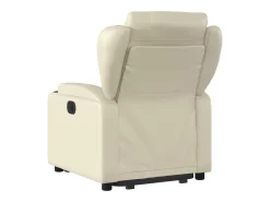 Sillón de relax | Sillón reclinable elevable cuero artificial color crema SHL4404