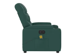 Sillón de relax | Sillón reclinable de masaje eléctrico tela verde oscuro SHL7306