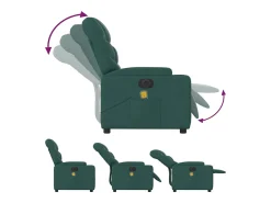 Sillón de relax | Sillón reclinable de masaje eléctrico tela verde oscuro SHL7306