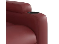 Sillón de relax | Sillón reclinable de cuero sintético rojo tinto SHL3354