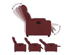 Sillón de relax | Sillón reclinable de cuero sintético rojo tinto SHL8150