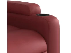 Sillón de relax | Sillón reclinable de cuero sintético rojo tinto SHL8150