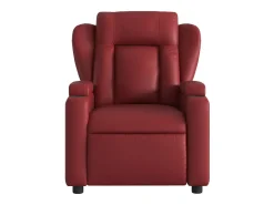 Sillón de relax | Sillón reclinable de cuero sintético rojo tinto SHL8150