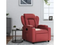 Sillón de relax | Sillón reclinable de cuero sintético rojo tinto SHL8150