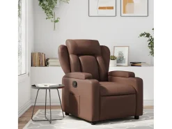Sillón de relax | Sillón reclinable de cuero sintético marrón SHL6989