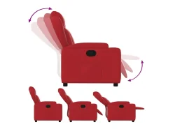 Sillón de relax | Sillón reclinable de cuero sintético rojo SHL2699