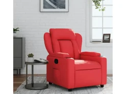 Sillón de relax | Sillón reclinable de cuero sintético rojo SHL2699