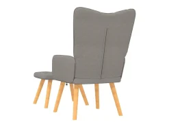 Sillón de relax con reposapiés de tela gris taupé