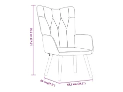 Sillón de relax con reposapiés de tela gris taupé