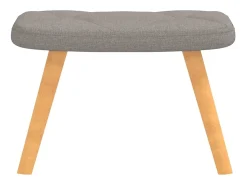 Sillón de relax con reposapiés de tela gris taupé