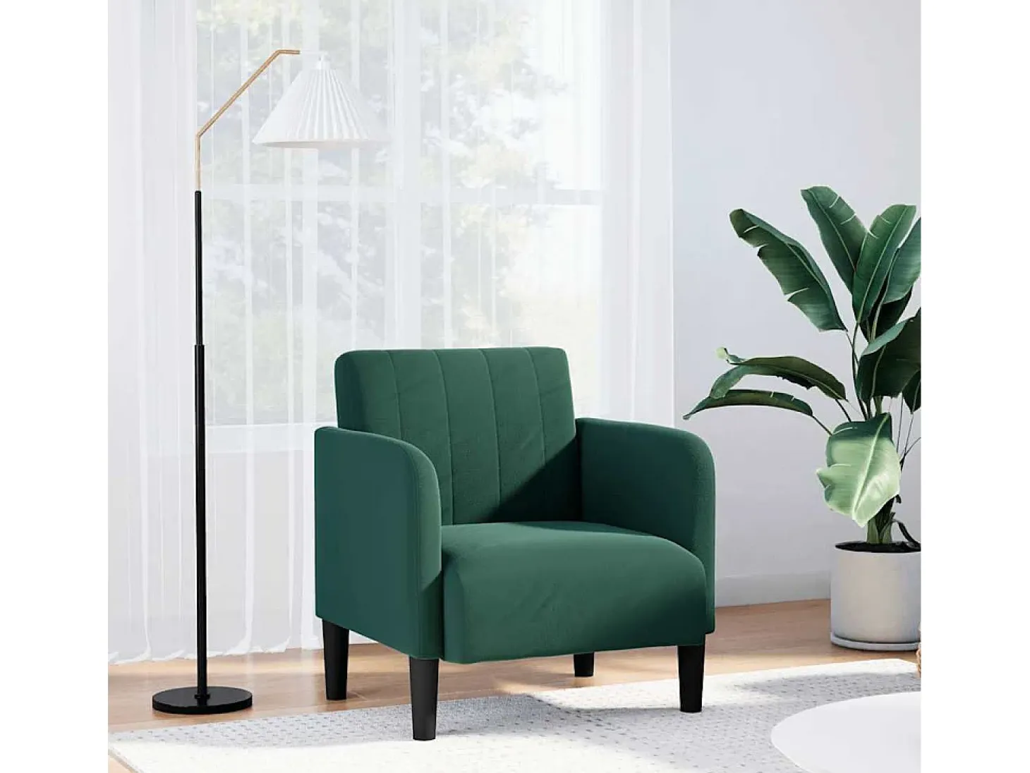 Sillón de relax con reposabrazos Terciopelo Verde Oscuro 54 cm SHL2739