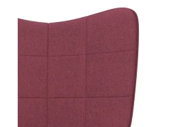 Sillón de relax con reposapiés tela rojo tinto
