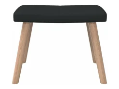 Sillón de relax con reposapiés tela negro