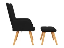 Sillón de relax con reposapiés tela negro
