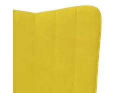 Sillón de relax con taburete terciopelo amarillo mostaza