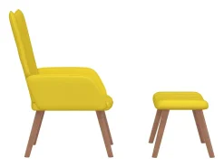 Sillón de relax con taburete terciopelo amarillo mostaza
