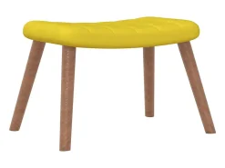 Sillón de relax con taburete terciopelo amarillo mostaza