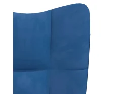 Sillón de relax con taburete terciopelo azul