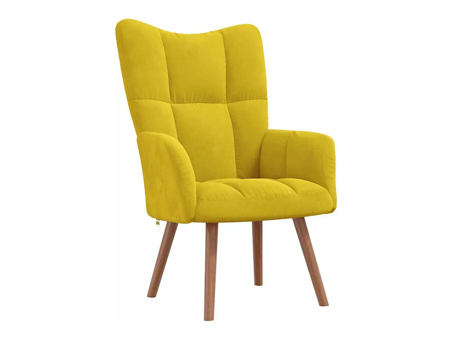 Sillón de relax con taburete terciopelo amarillo mostaza