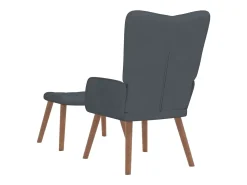 Sillón de relax con taburete terciopelo gris oscuro