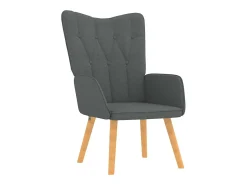 Sillón de relax con taburete tela gris oscuro